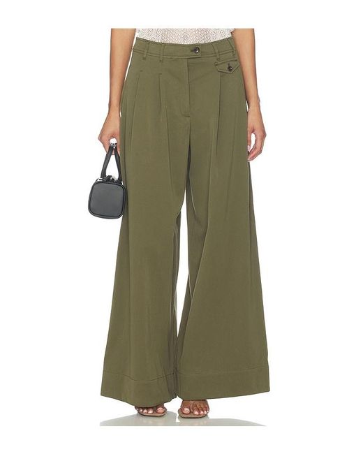 Ulla Johnson Green Motherwell Wide Leg Trouser Pants