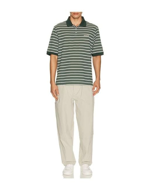Manors Golf Green Goat Pique Stripe Polo for men
