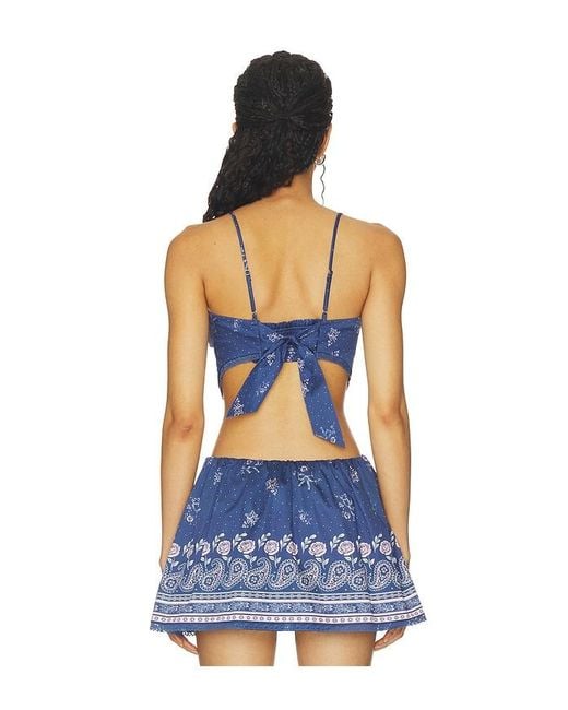LoveShackFancy Blue Mollie Top