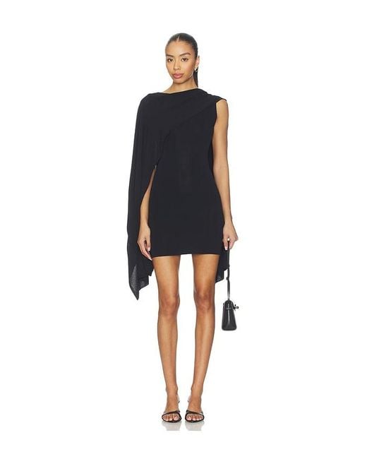 L'academie Black 'Academie Nasim Knit Cape Mini Dress