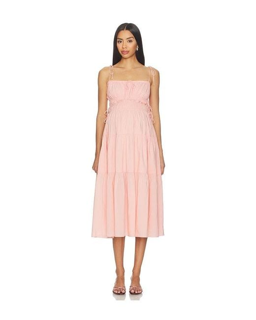 bumpsuit pink dress BUMPSUIT Airbrush Off The Shoulder Dress in Dusty Pink