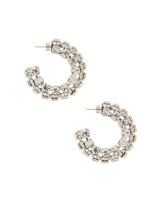 Area White Small Crystal Hoop Earrings