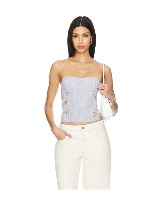 WeWoreWhat White Lace Corset Top