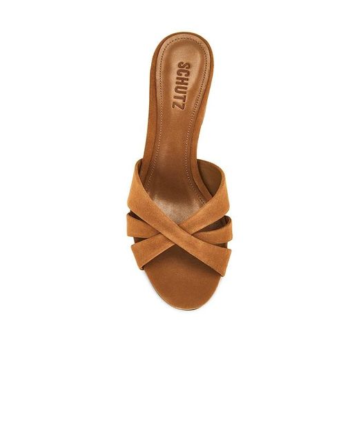 SCHUTZ SHOES Brown Keefa Block Mule