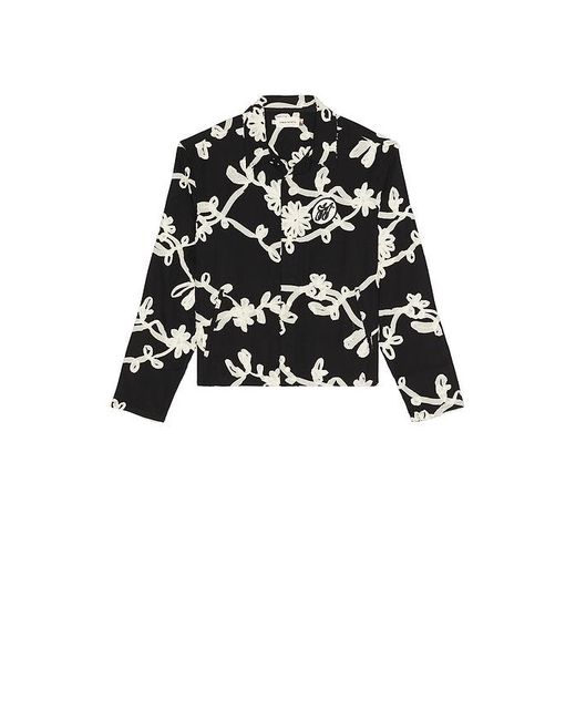 Honor The Gift Black Floral Ribbon Button Up for men
