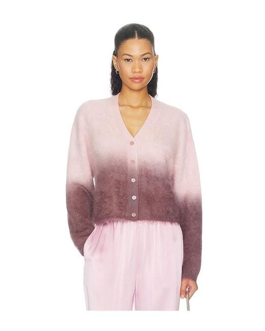 SABLYN Pink Jolie Cropped Ombre Crewneck Sweater