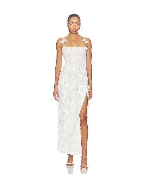 Blumarine White Macrame Lace Dress