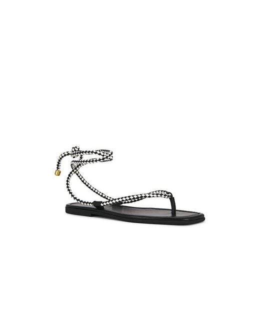 Veronica Beard White Carmina Woven Cord Sandal