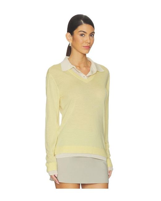 Rag & Bone Yellow Anne Long Sleeve Layered Polo