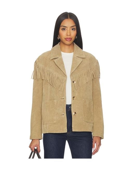 Blank NYC Natural Suede Fringe Jacket