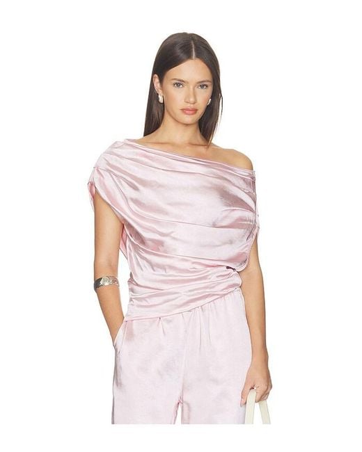 SNDY'S Pink Dove Asymmetric Top