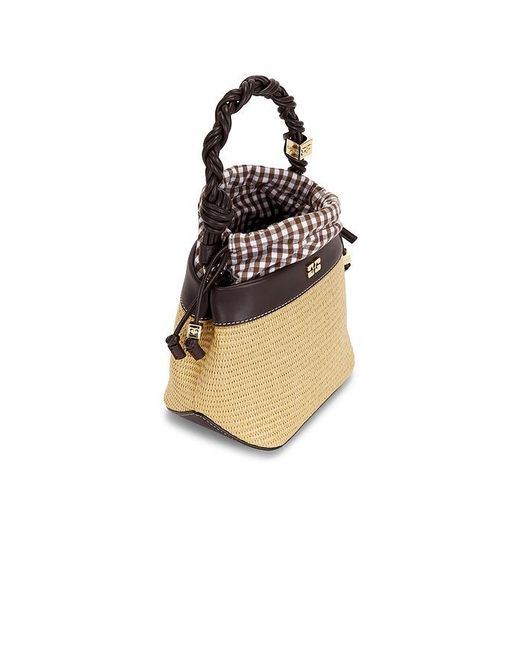 Ganni Black Bou Bucket Raphia