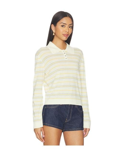 Leset White James Stripe Polo