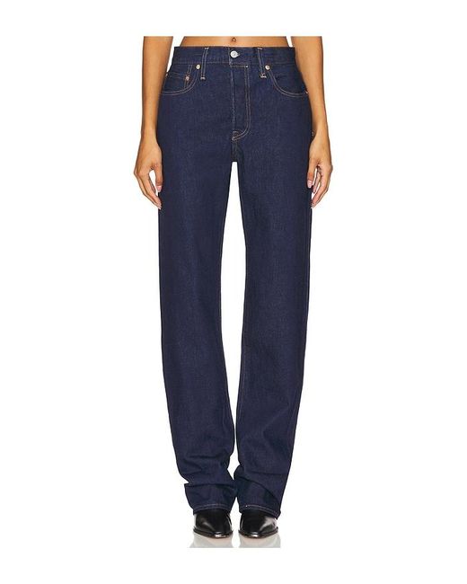 Levi's Blue 501 90S Cuff Straight Jeans