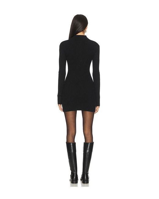 Lovers + Friends Black Zenni Zip Front Mini Dress