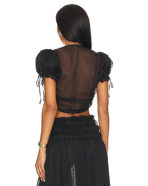 LPA Black Ophelia Tie Front Top