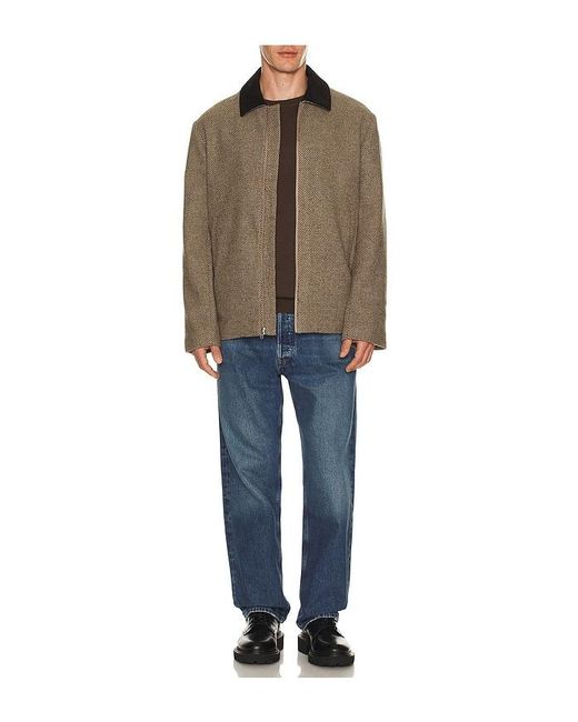 KROST Brown Wool Combo Coat for men