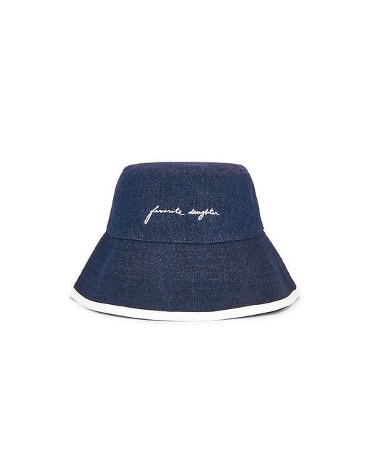 FAVORITE DAUGHTER Blue The Color Block Canvas Bucket Hat