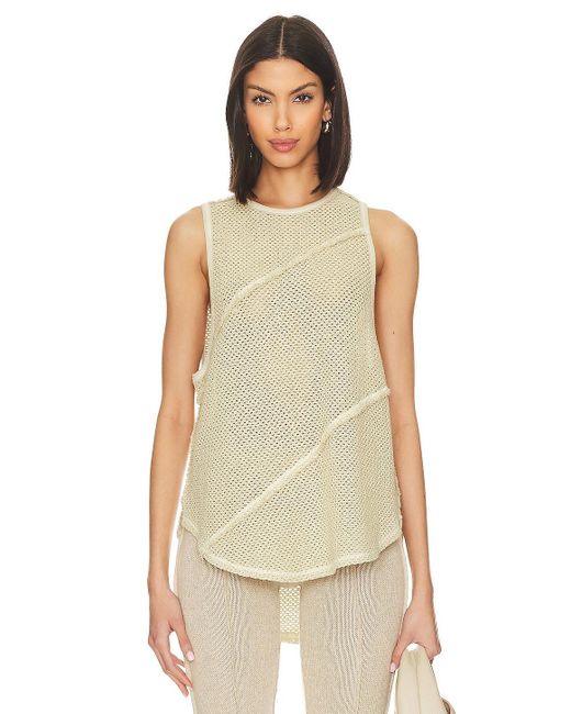 Free People Shore Side Muscle Tank In Dunes Natural