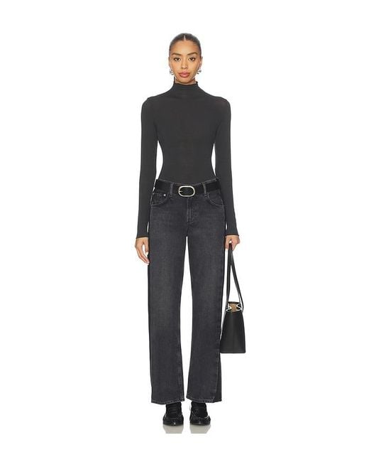 Citizens of Humanity Black Lindz Low Rise Easy Straight With Tuxedo Stripe Jeans