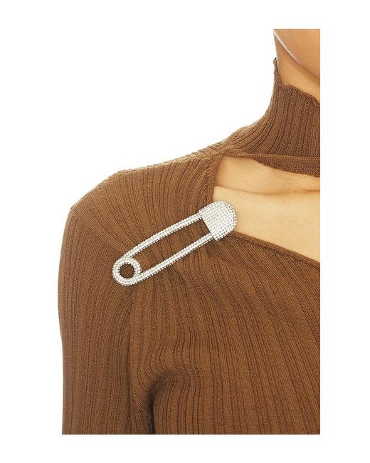 GIUSEPPE DI MORABITO Brown Cutout Top