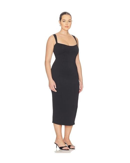GOOD AMERICAN Blue Sculpting Sweetheart Midi Dress