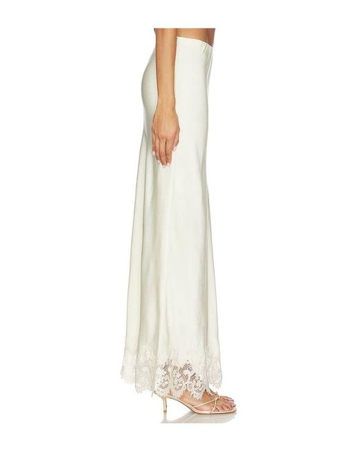 Bardot White Elisan Lace Satin Midi Skirt