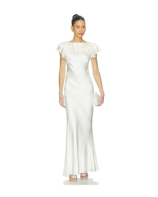 De La Vali White Amancia Maxi Dress