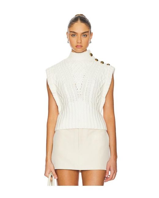 Veronica Beard White Holton Knit Vest