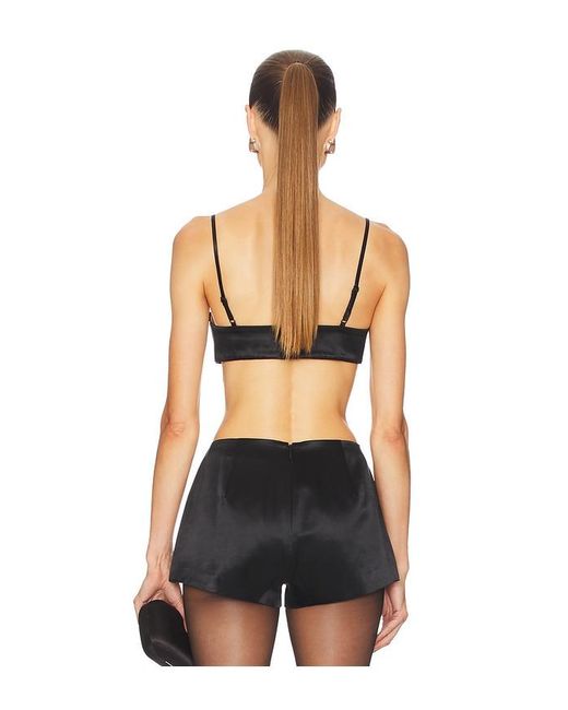 Courtney Zheng Black Duchesse Silk Bralette Top