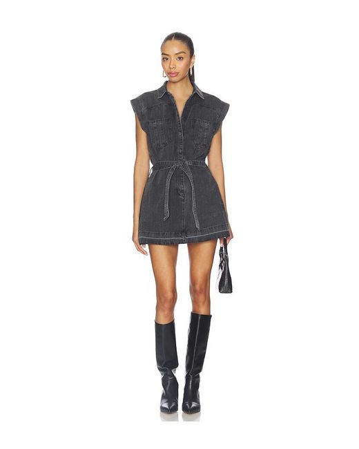 One Teaspoon Blue Rogue Aviator Mini Denim Dress