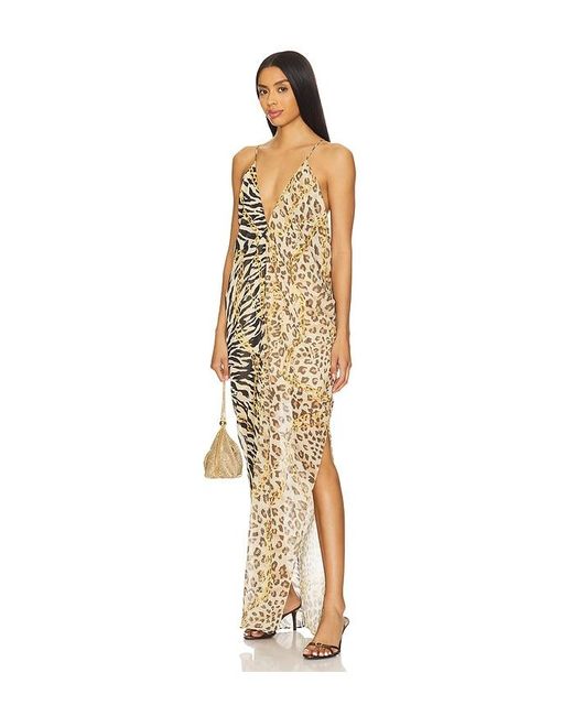 Maxivestido Zella En Color Marrón Talla En Ronny Kobo de color Metallic