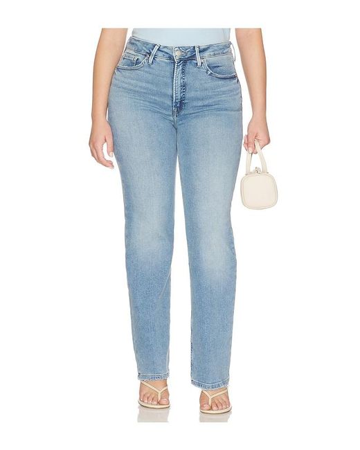 GOOD AMERICAN Blue Soft Tech Good True Straight Jeans