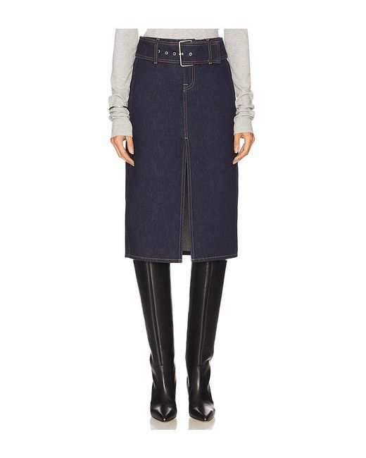 GRLFRND Blue Norma Midi Skirt