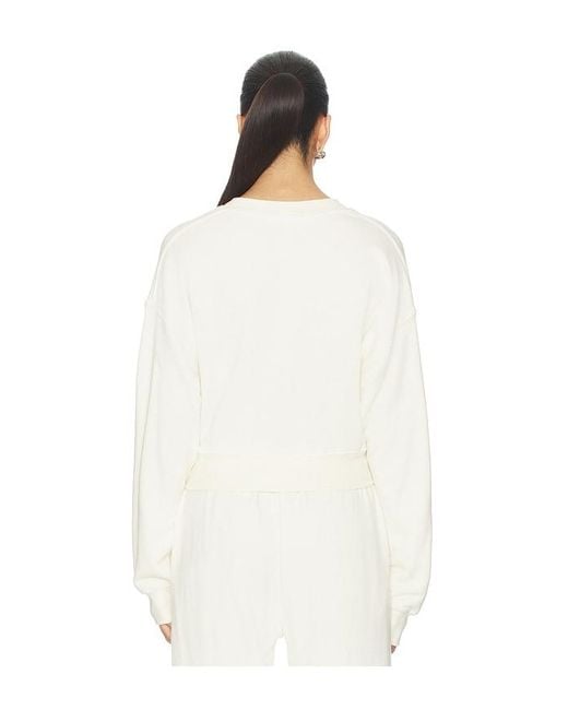 ÉTERNE White Cropped V-Neck Sweatshirt