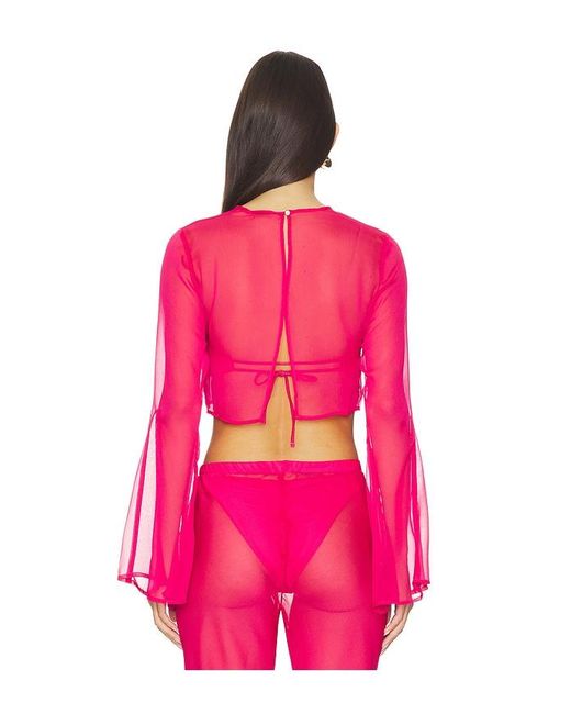 Shani Shemer Pink Phoenix Crop Top