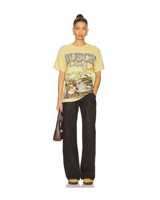 Junk Food Yellow Busch Light Deer Tee for men