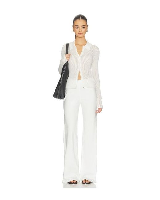 SABLYN White Pyper Slim Button Up W/ Collar