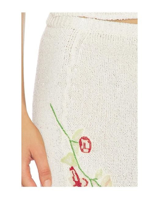 Asta Resort White Carolina Embroidered Skirt