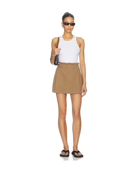 Vince Natural Mid Rise Cotton Pull On Skort