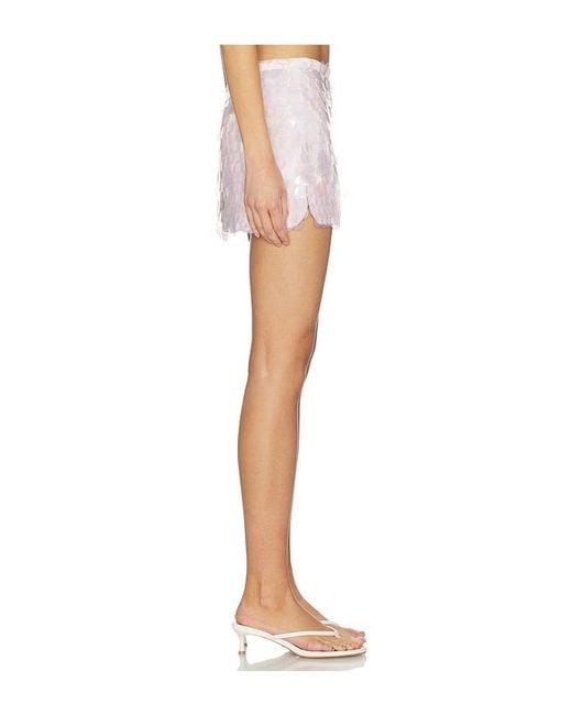 Leslie Amon White Mini Paillette Skirt