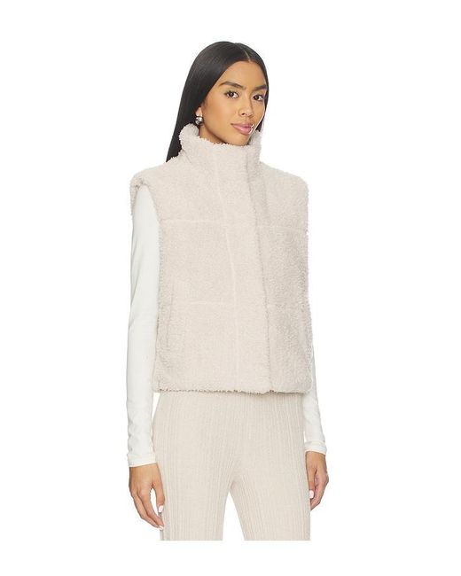 Barefoot Dreams Natural Brushed Cozychic Puffer Vest