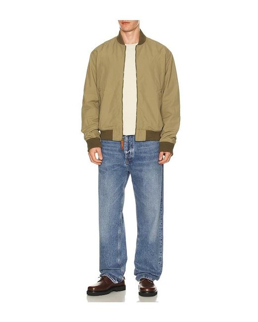 Faherty Brand Blue Military Bomber Jacket for men