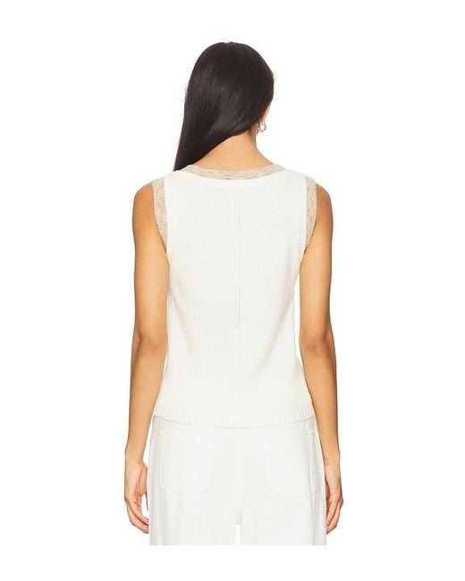 Central Park West White Dylan Spacedye Double Layer Tank
