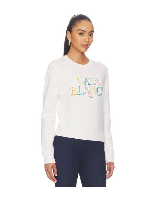 Casablanca White Stacked Logo Jumper
