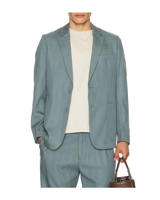 Percival Blue Lyocell Regular Blazer for men