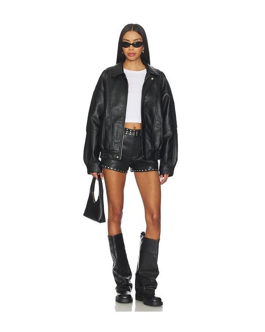 Blank NYC Blue Faux Leather Hot Short