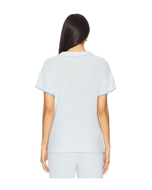 Sundry White Mesh Camp Shirt