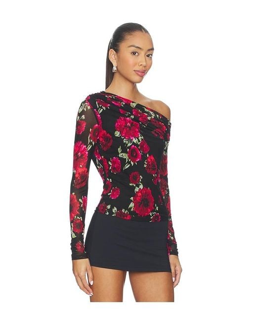 AFRM Red Barry Long Sleeve Top