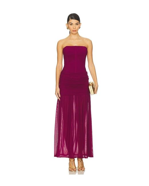 Runaway the Label Purple Lillie Corset Maxi Dress